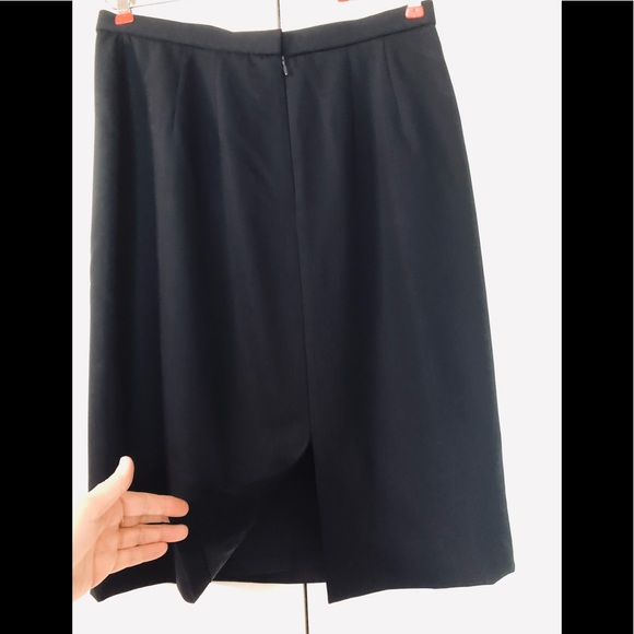 Dana Buchman 100%Wool Skirt 12 Pencil Classic Navy - Picture 8 of 10
